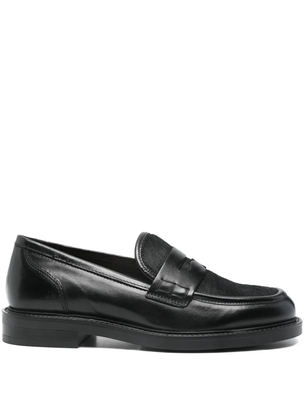 Carmens Panelled Leather Loafers In Black