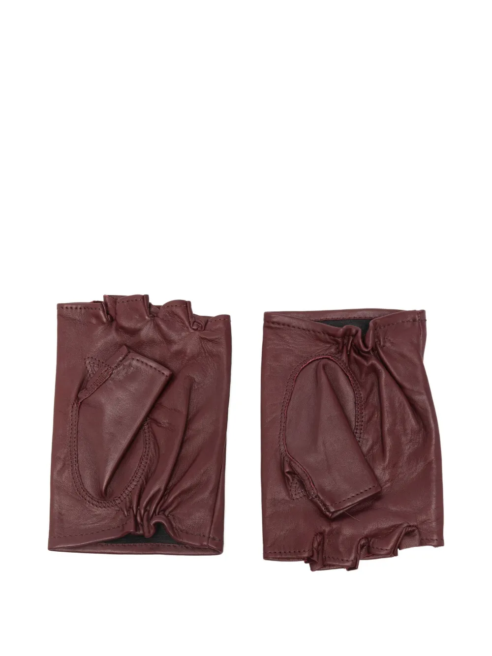 OUR LEGACY fingerless leather gloves - Rood