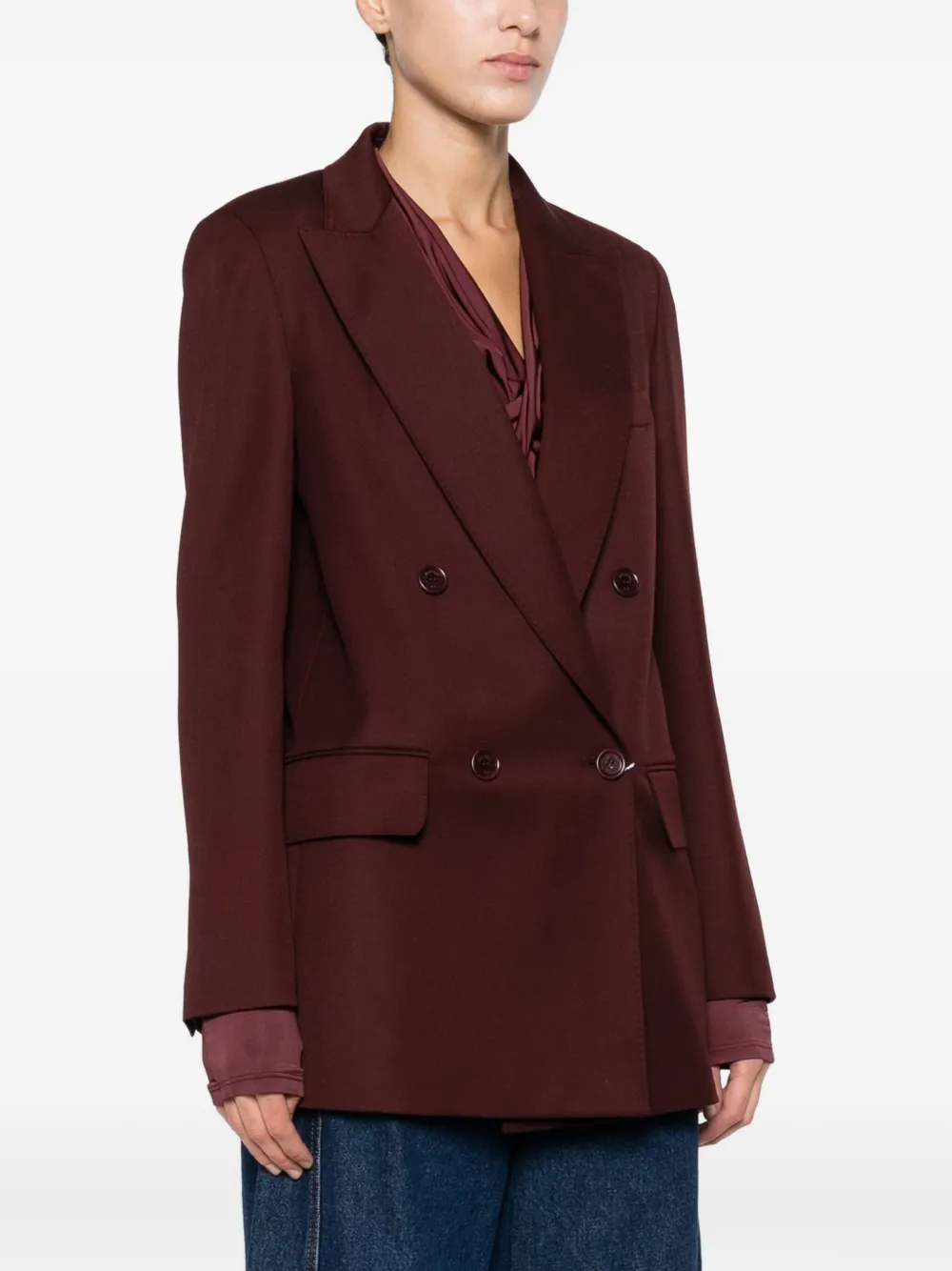 Max Mara Double-breasted Blazer In Red