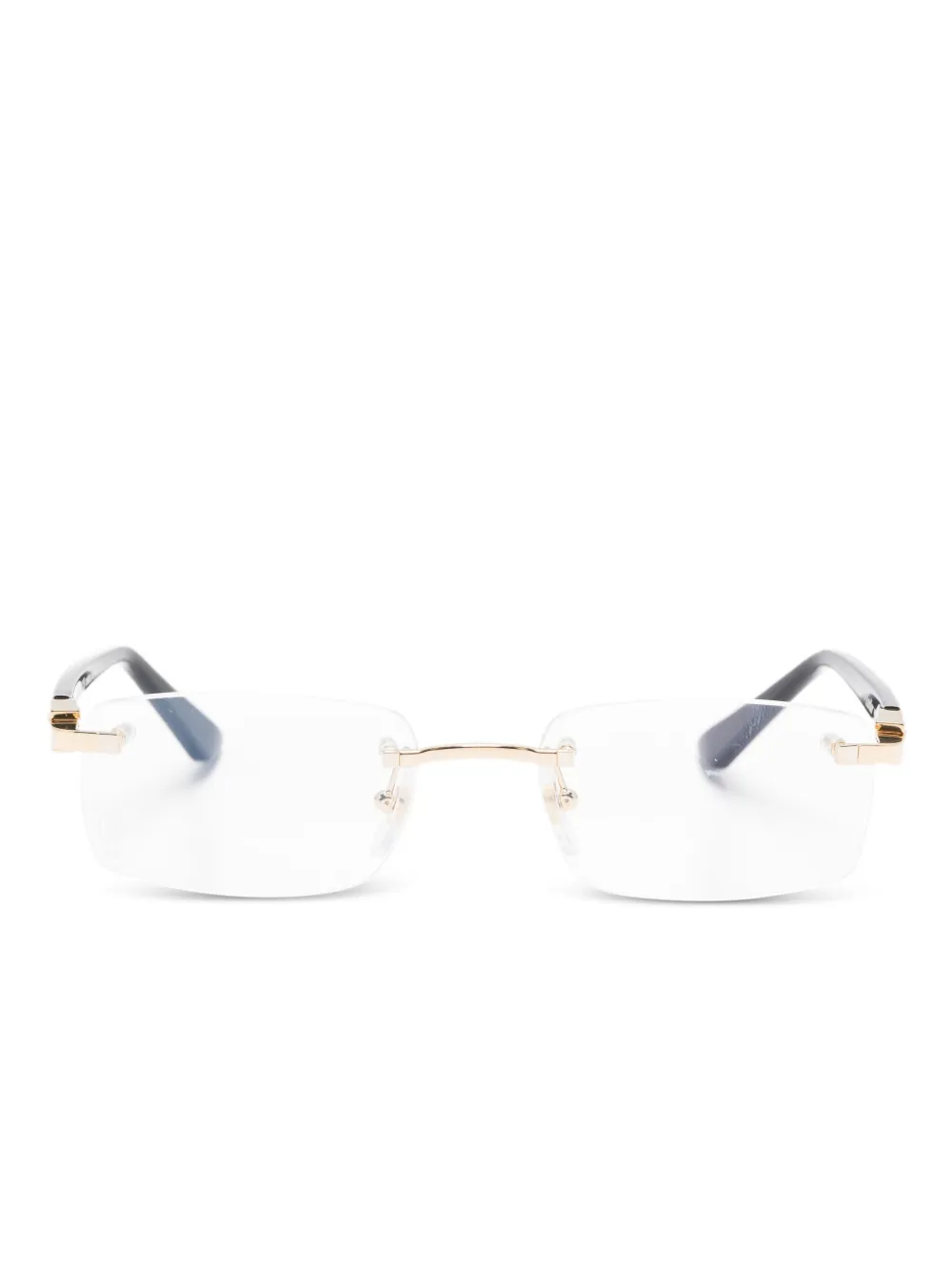 Cartier Eyewear rectangle-frame rimless glasses | Black | Image 1