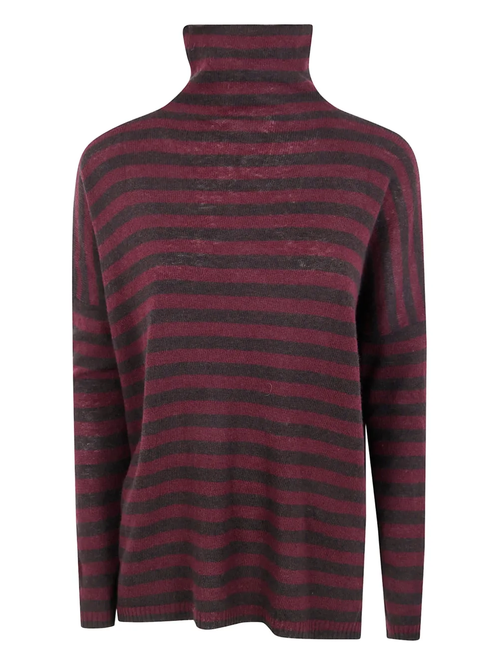 Base Extrafine Merino Wool Striped Turtleneck In Multi
