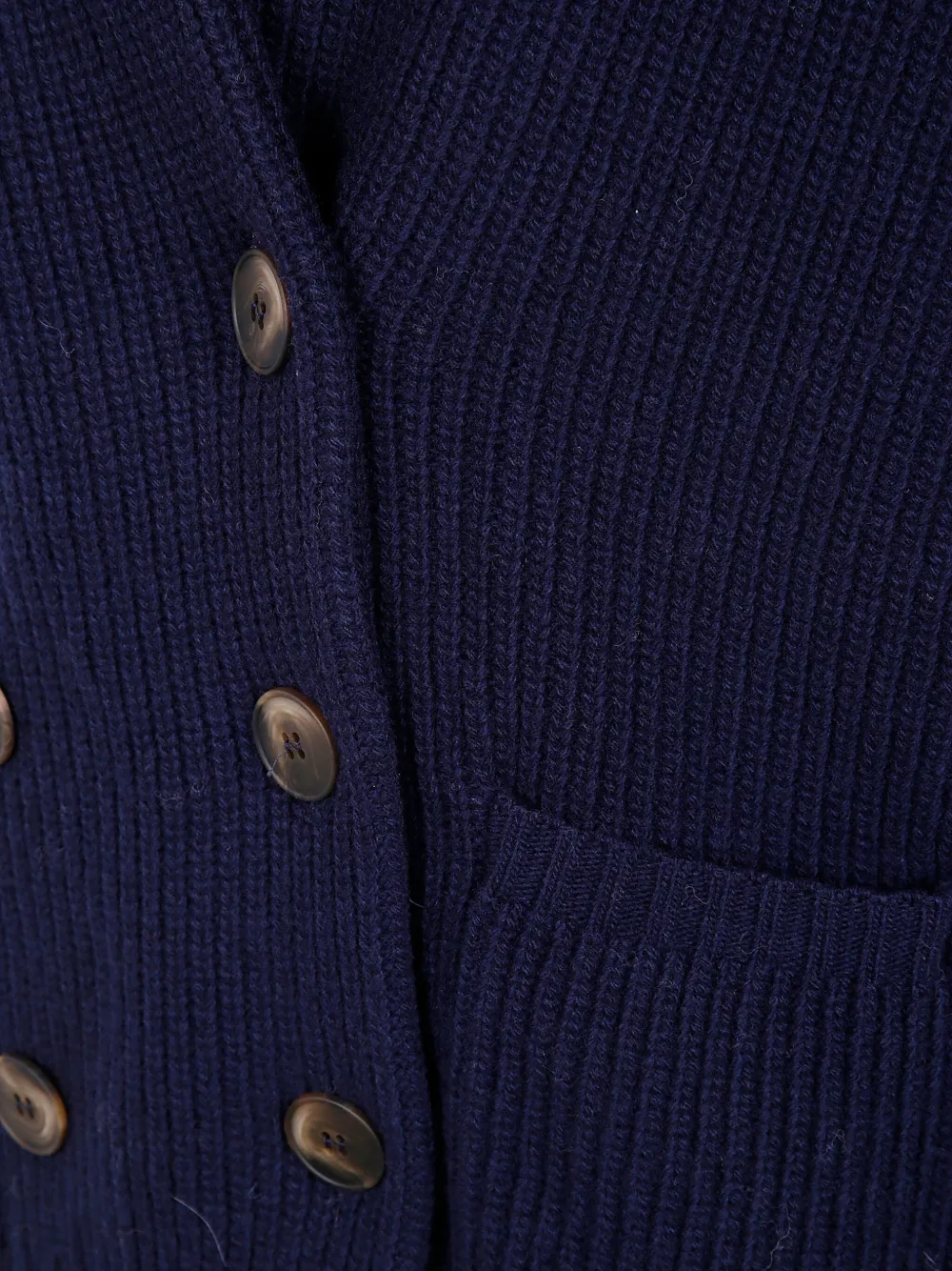 Base Button Shawl-collar Cardigan In Blue