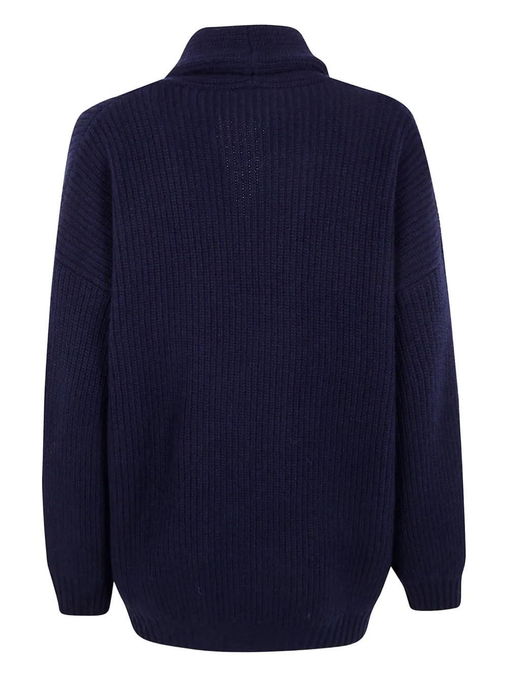 Base Button Shawl-collar Cardigan In Blue