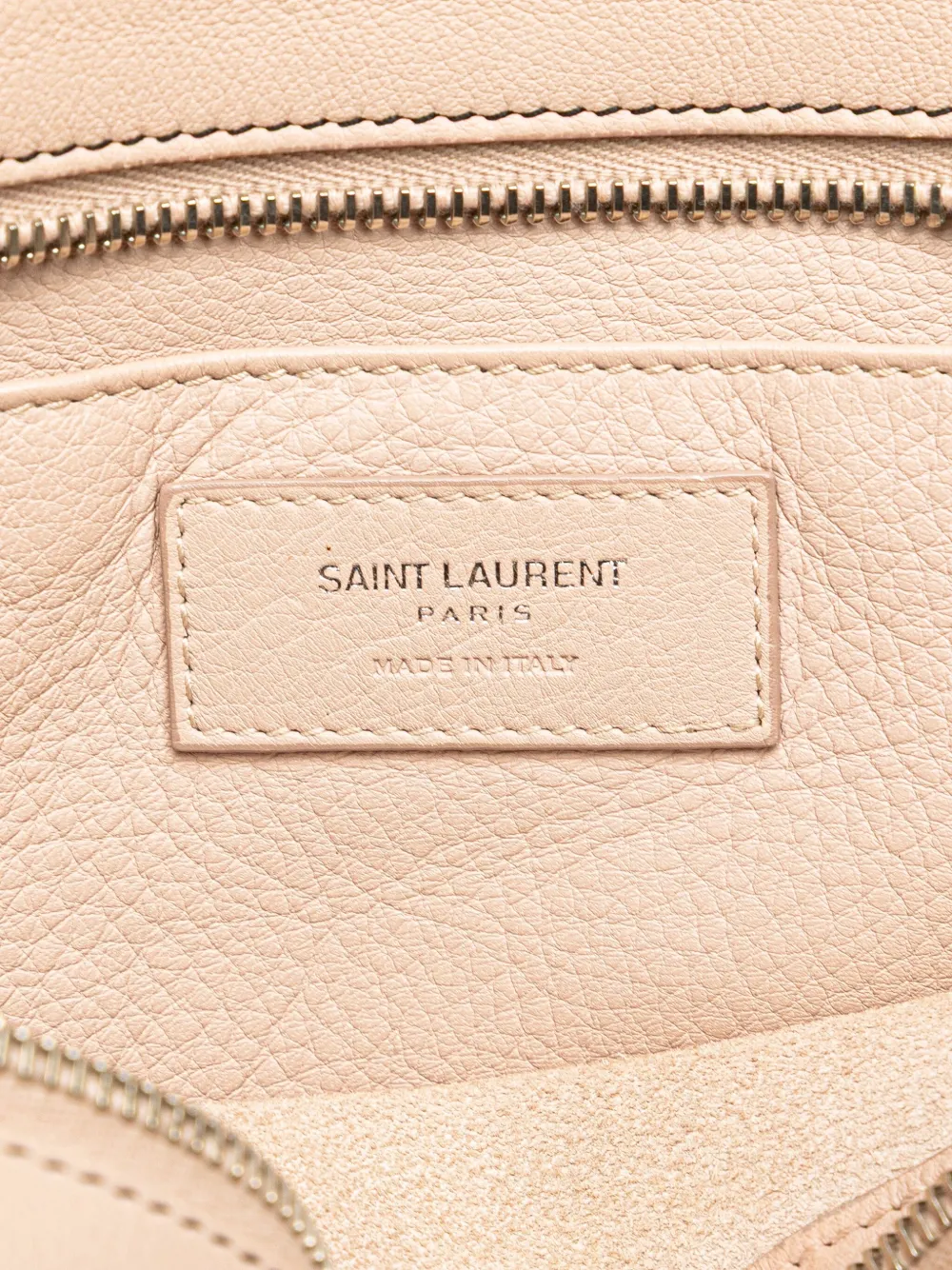 Pre-owned Saint Laurent 2017 Baby Leather Monogram Downtown Cabas Satchel In Brown