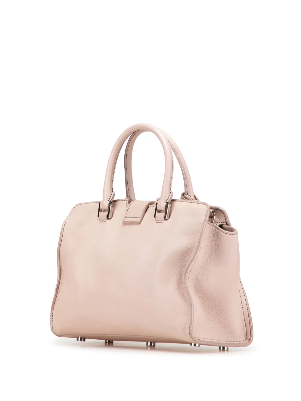 Pre-owned Saint Laurent 2017 Baby Leather Monogram Downtown Cabas Satchel In Brown