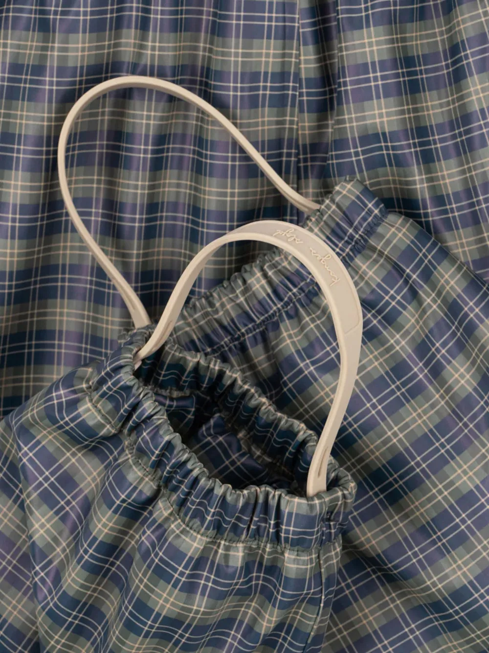 Konges Sløjd Geruite tuinbroek en jack met capuchon Blauw