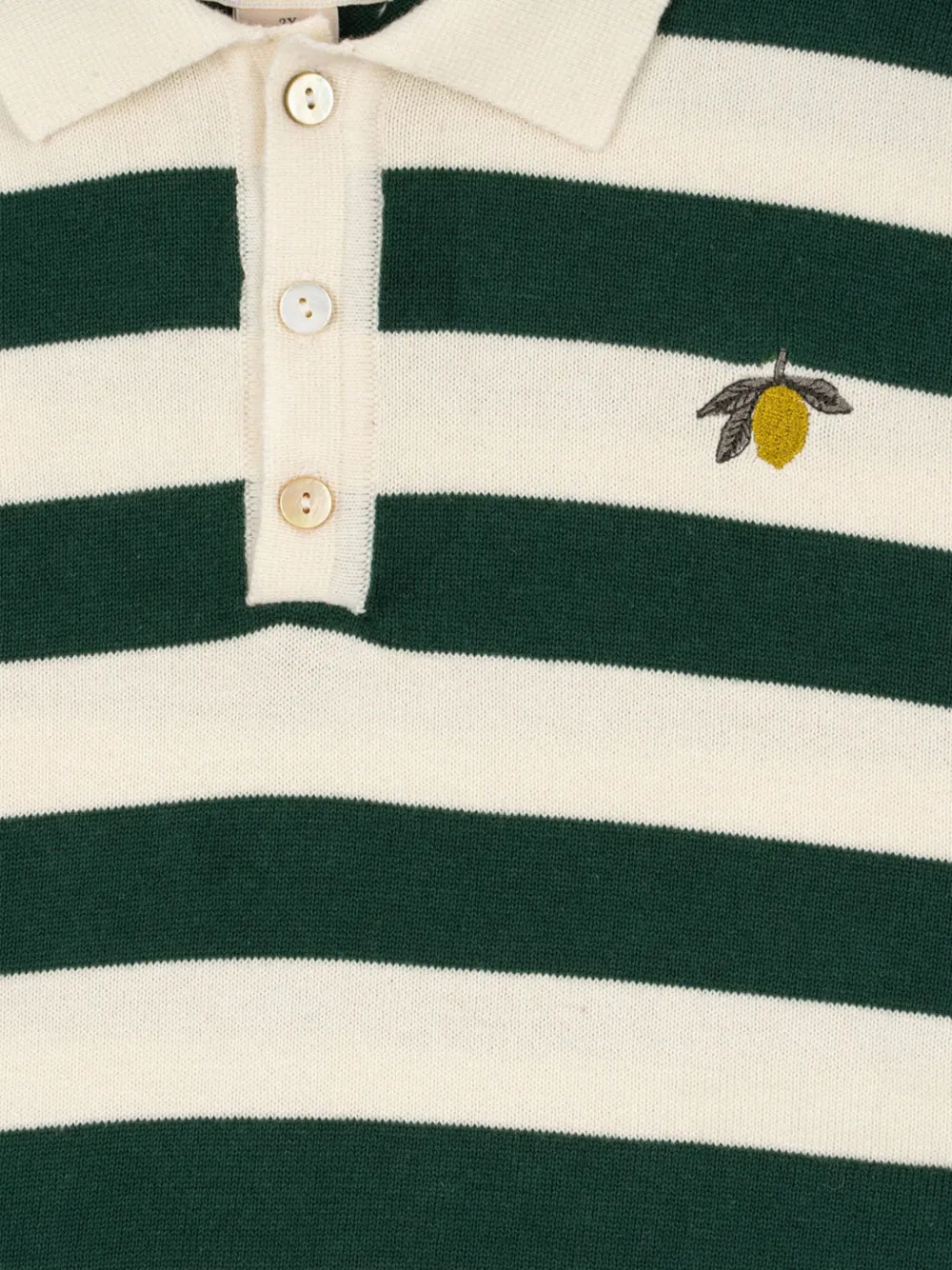 Konges Sløjd Gestreept poloshirt met borduurwerk Wit
