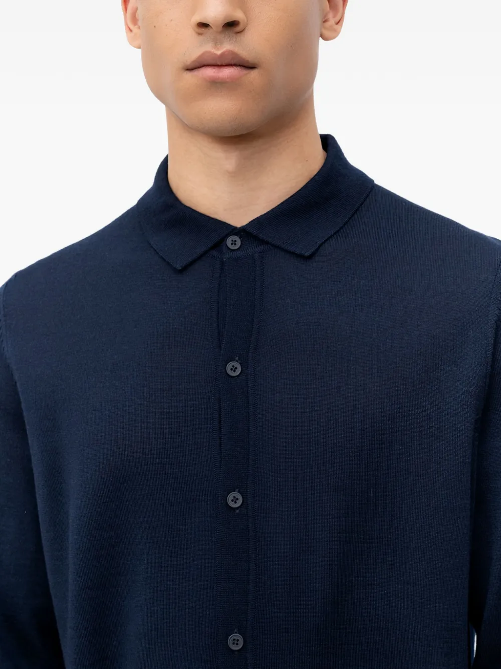  Boss Buttoned Collared Cardigan - Blue 
