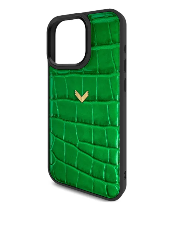 VELANTE クロコパターン iPhone 16 Pro ケース | グリーン | FARFETCH JP