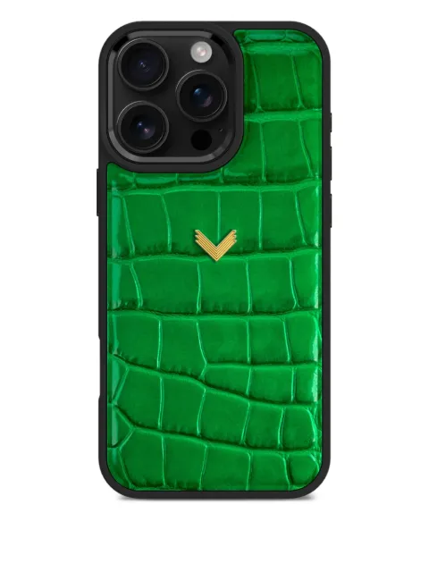 VELANTE crocodile-embossed iPhone 16 Pro phone case