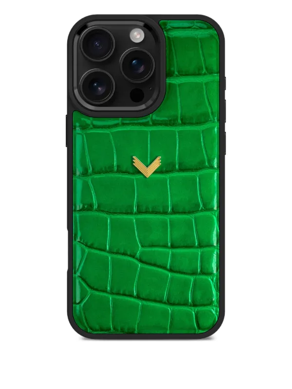 VELANTE クロコパターン iPhone 16 Pro ケース | グリーン | FARFETCH JP