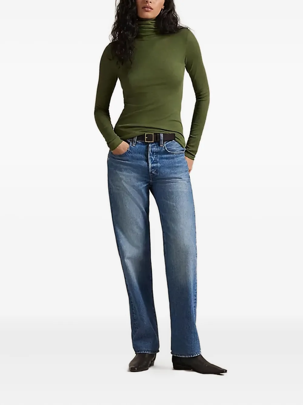 Polo Ralph Lauren Long-sleeve Turtleneck T-shirt In Green