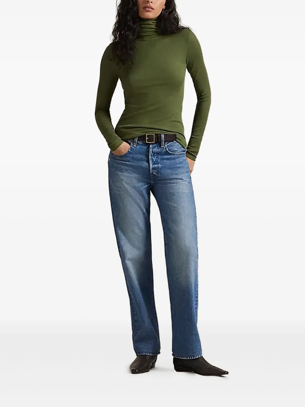 Polo Ralph Lauren T-shirt met col en lange mouwen Groen