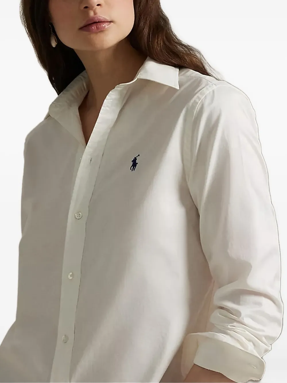 Polo Ralph Lauren Logo-detail Long-sleeve Shirt In White