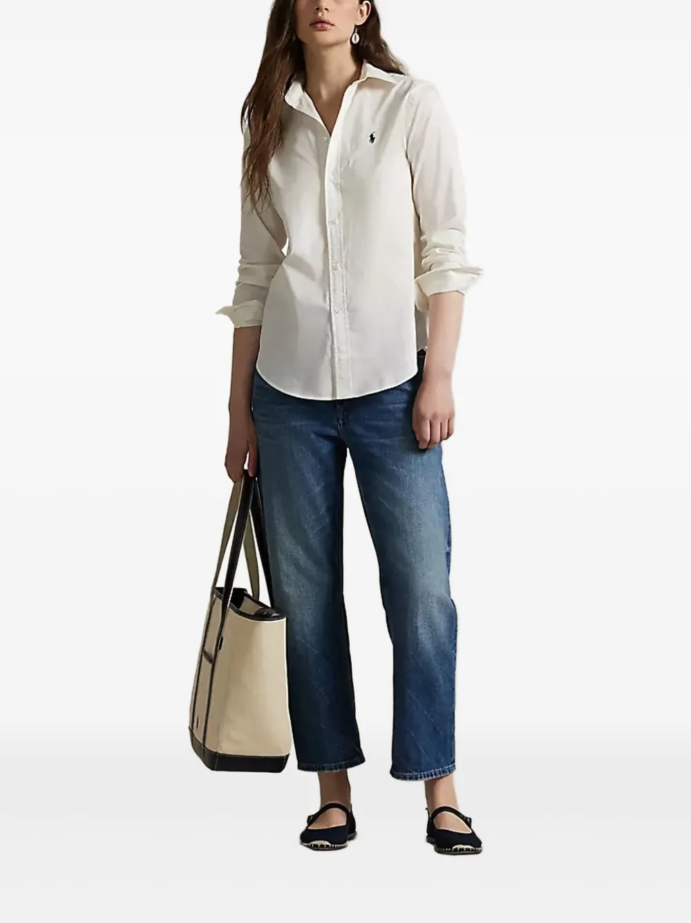Polo Ralph Lauren logo-detail long-sleeve shirt - Beige