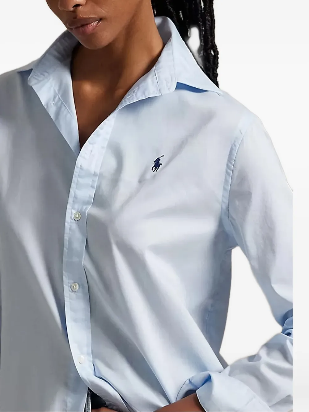 Polo Ralph Lauren Logo-embroidery Long-sleeve Shirt In Blue