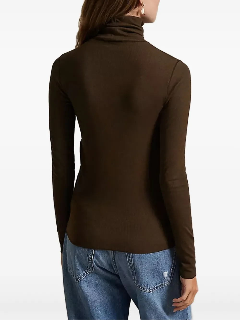 Polo Ralph Lauren Roll-neck Knitted Top In Brown