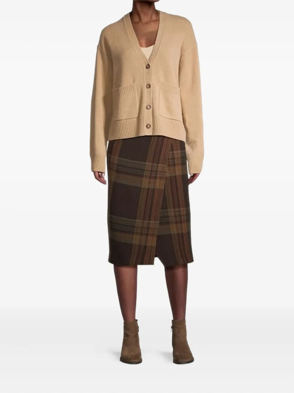Polo Ralph Lauren plaid-pattern midi skirt - Bruin