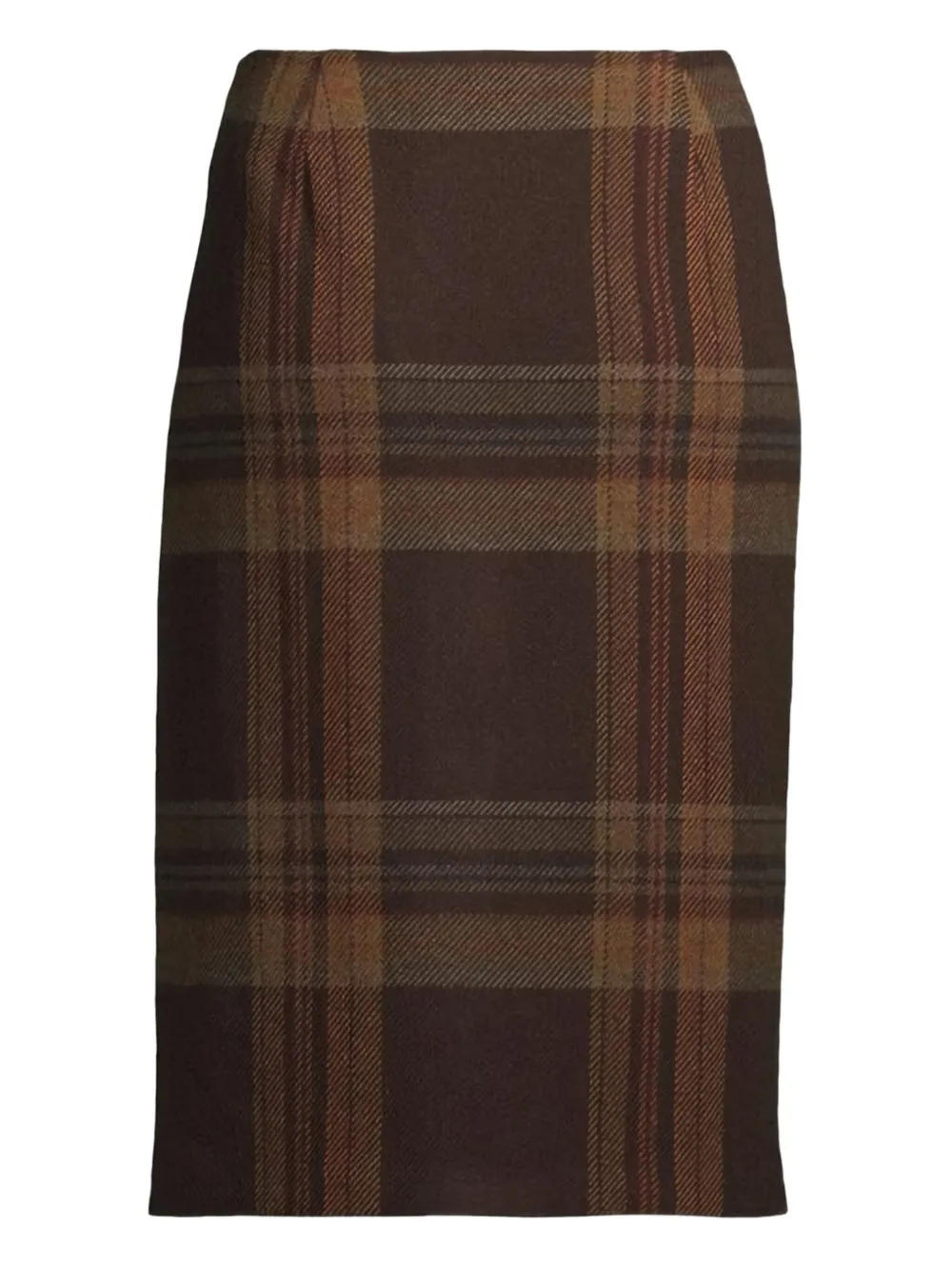 Polo Ralph Lauren Plaid-pattern Midi Skirt In Brown