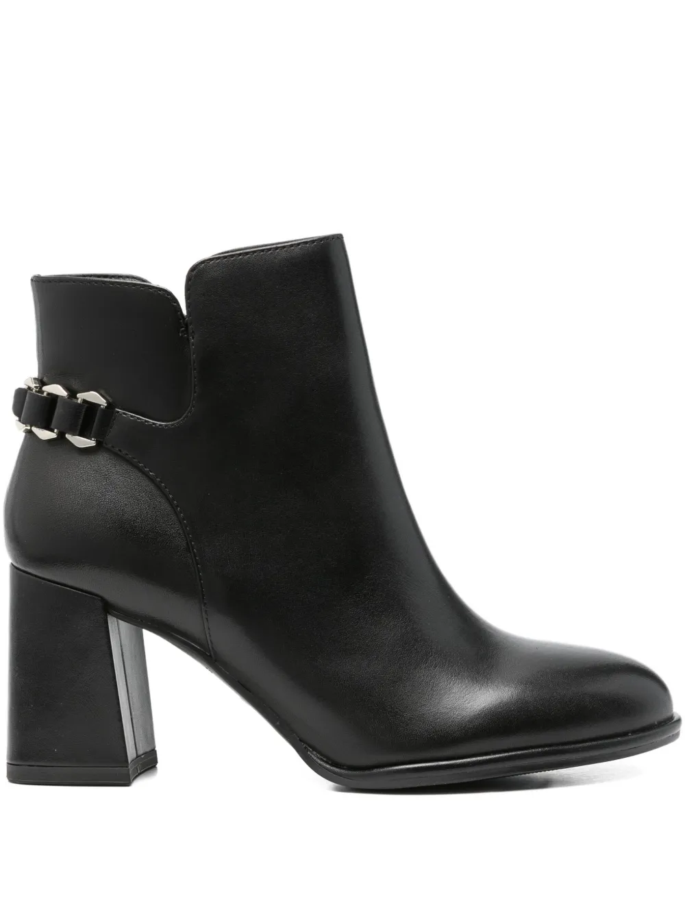 Tamaris 75mm Leather Ankle Boots In Black