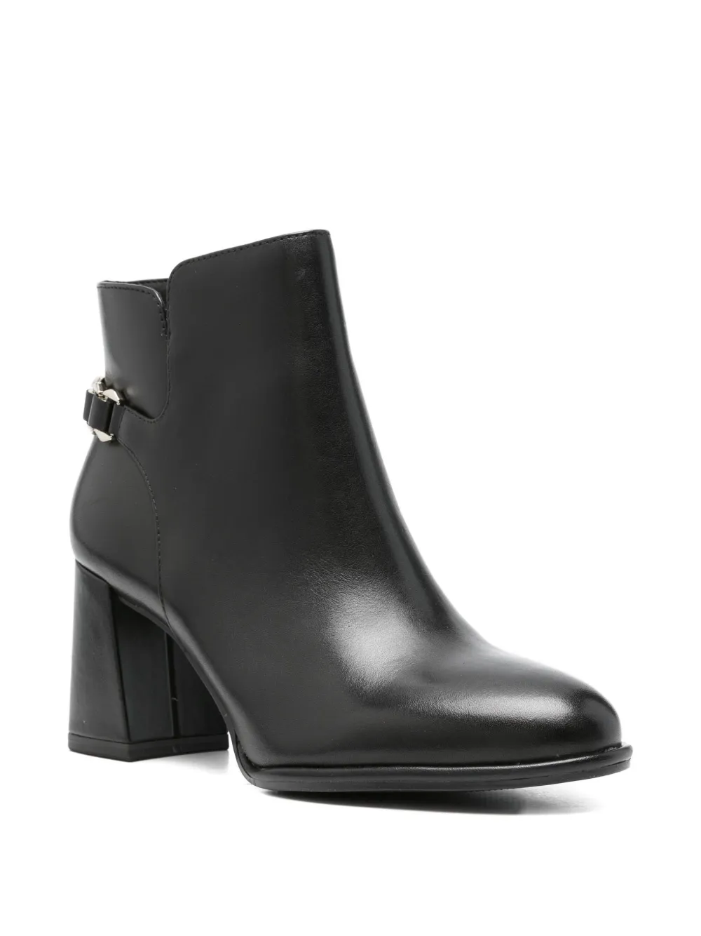 Tamaris 75mm Leather Ankle Boots In Black