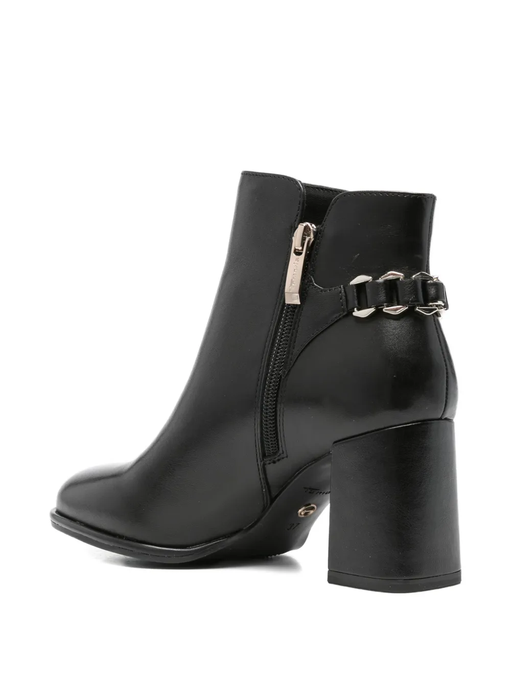 Tamaris 75mm Leather Ankle Boots In Black