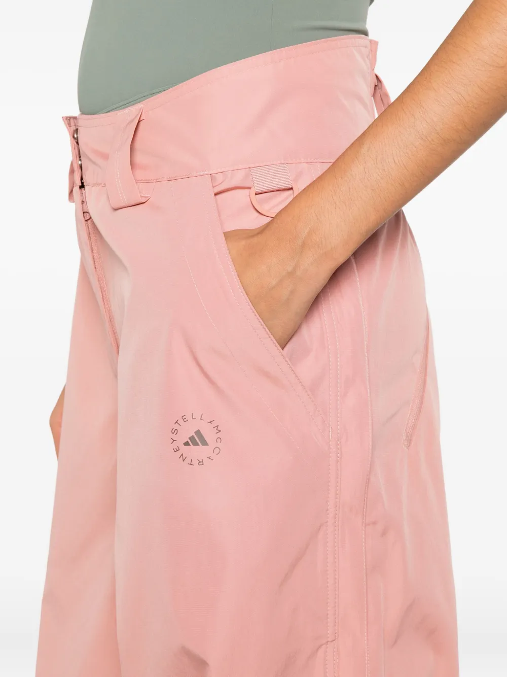 Adidas By Stella Mccartney Reflective-stripe Trousers In Pink