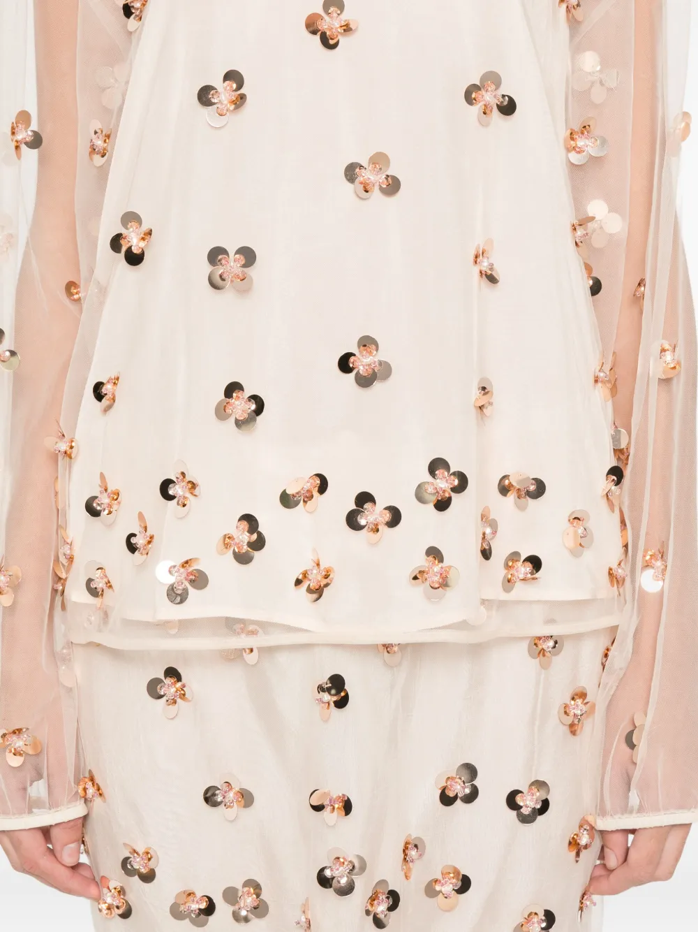 Forte Blouse met pailletten Beige