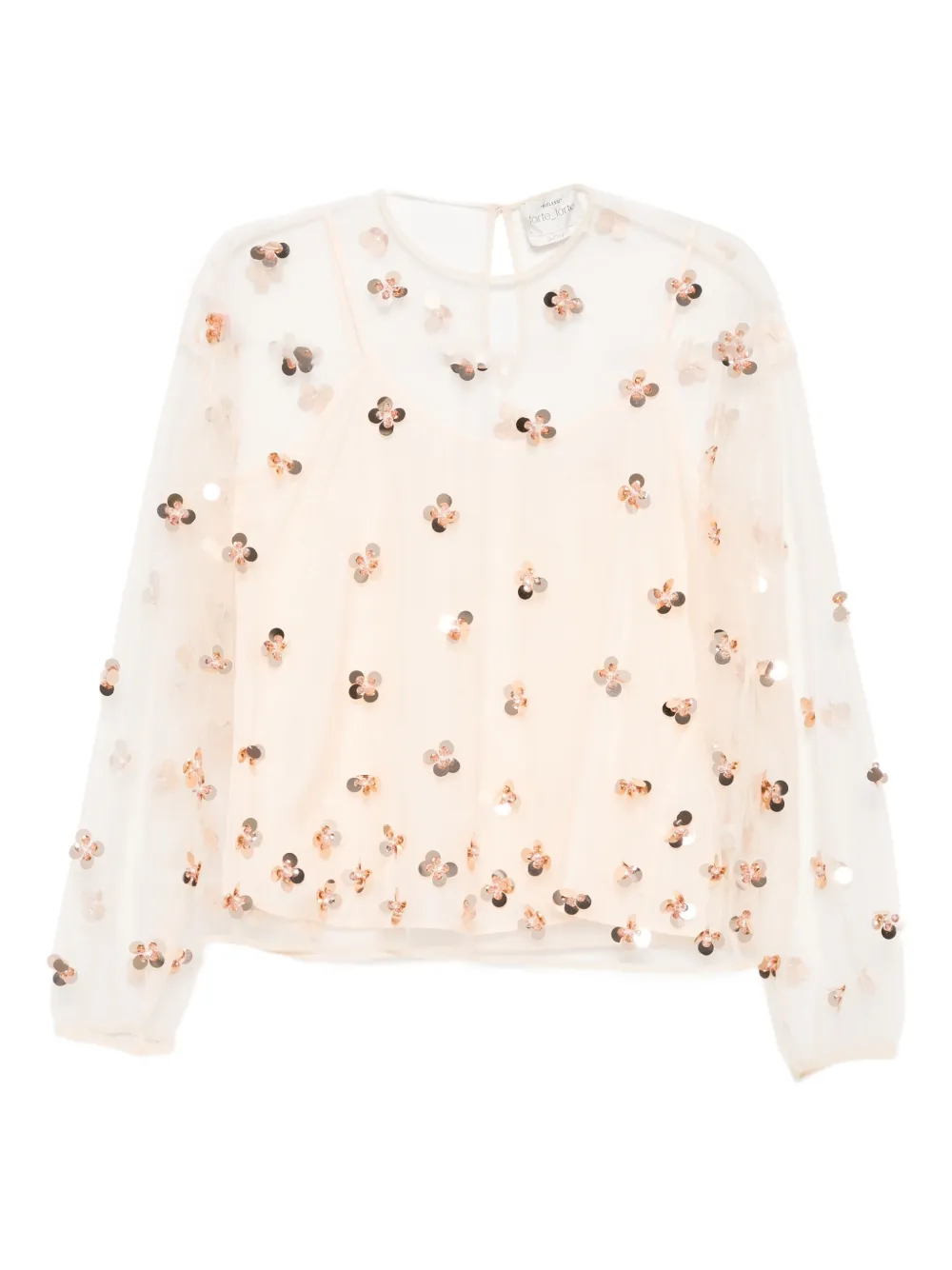 Forte Forte sequin floral blouse | Neutrals | Image 1