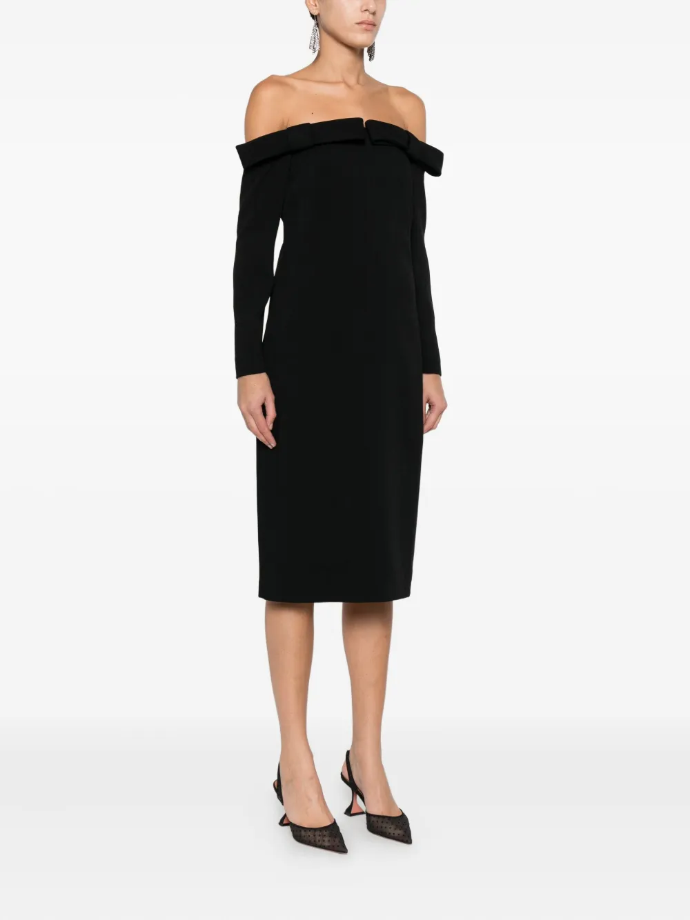 N°21 Bow Off-shoulder Dress In Black