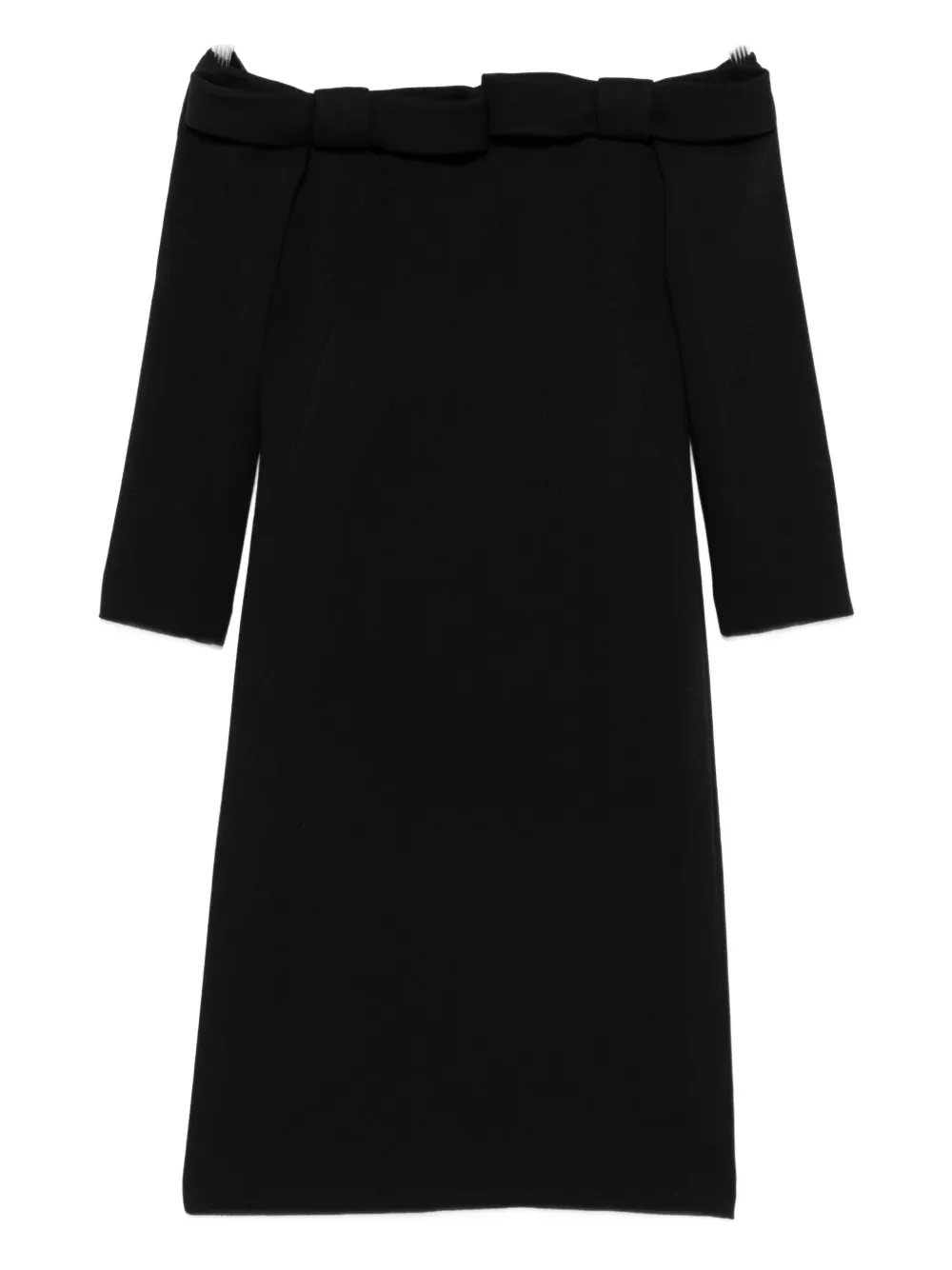 Nº21 bow off-shoulder dress - Nero
