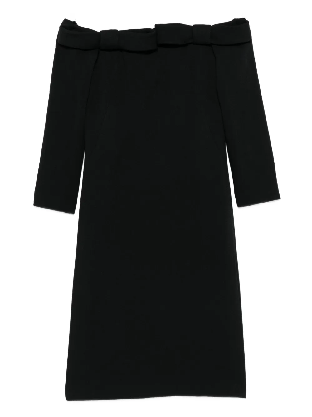 Nº21 bow off-shoulder dress - Nero