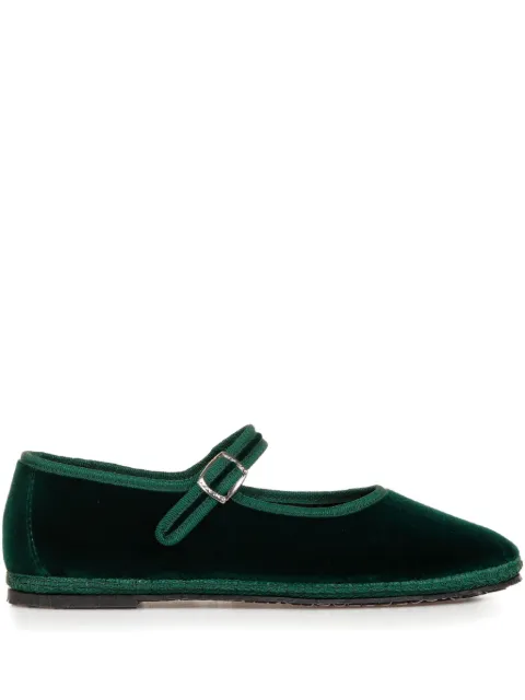 LE FRIULIANE buckle-strap velvet ballet flats