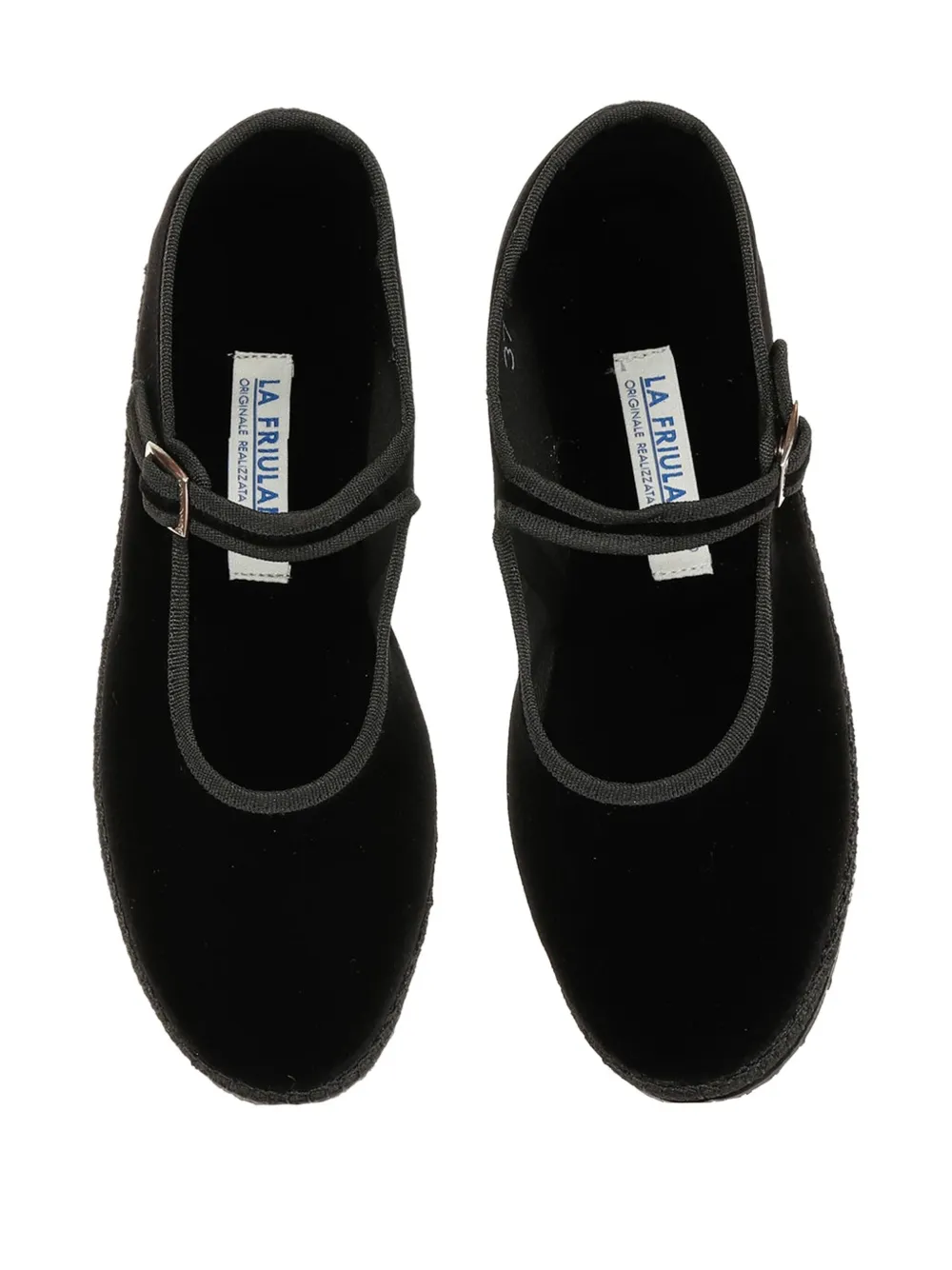 Le Friuliane Velvet Ballet Flats In Black