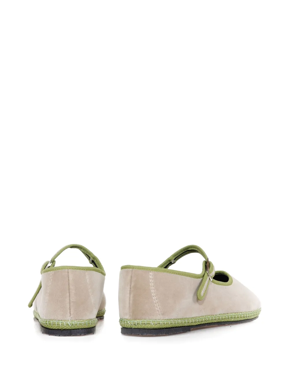 Le Friuliane Velvet Ballet Flats In Neutral