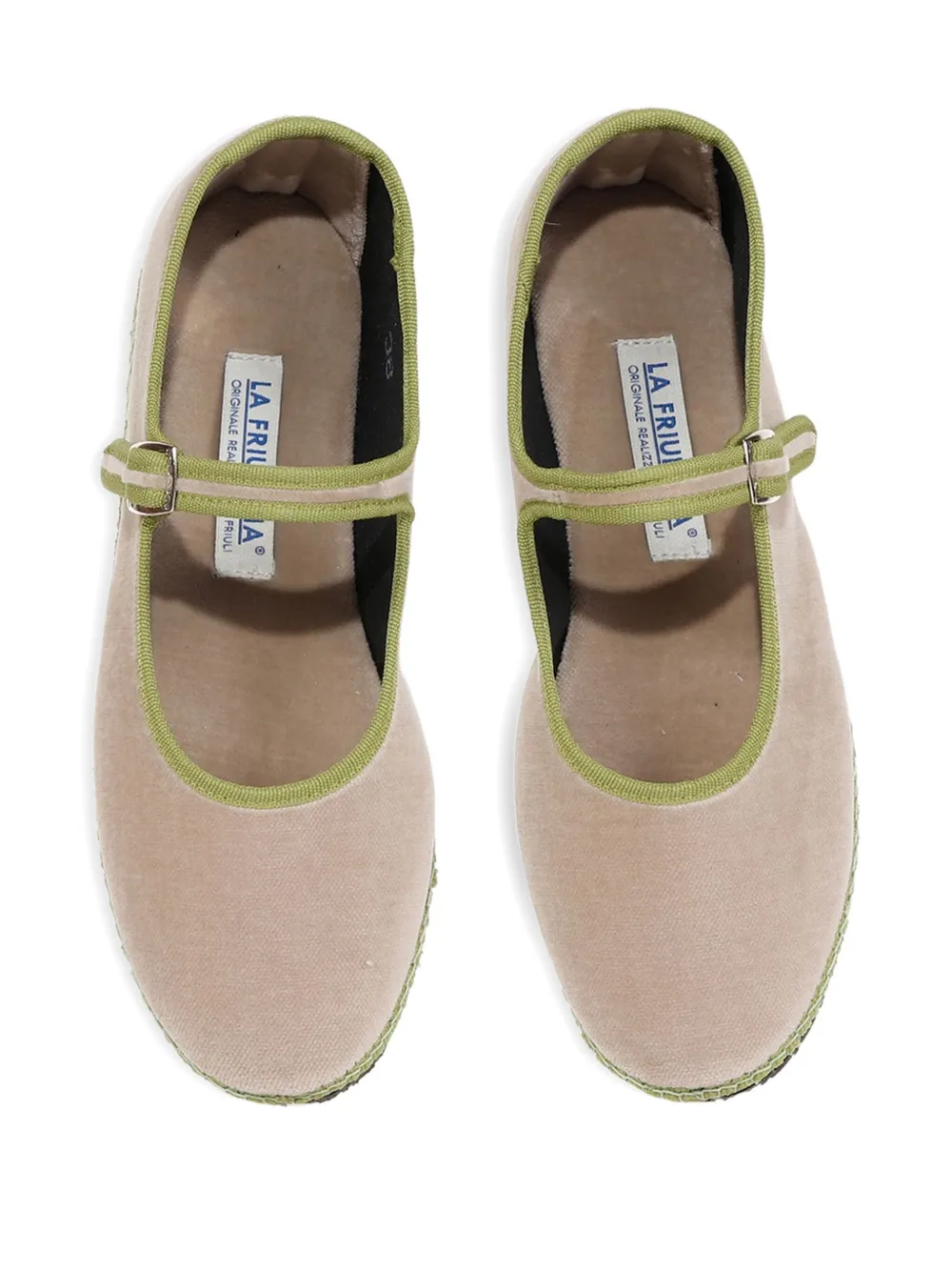 Le Friuliane Velvet Ballet Flats In Neutral