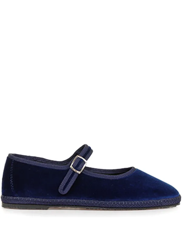 LE FRIULIANE Velvet Ballet Flats Blue FARFETCH IN