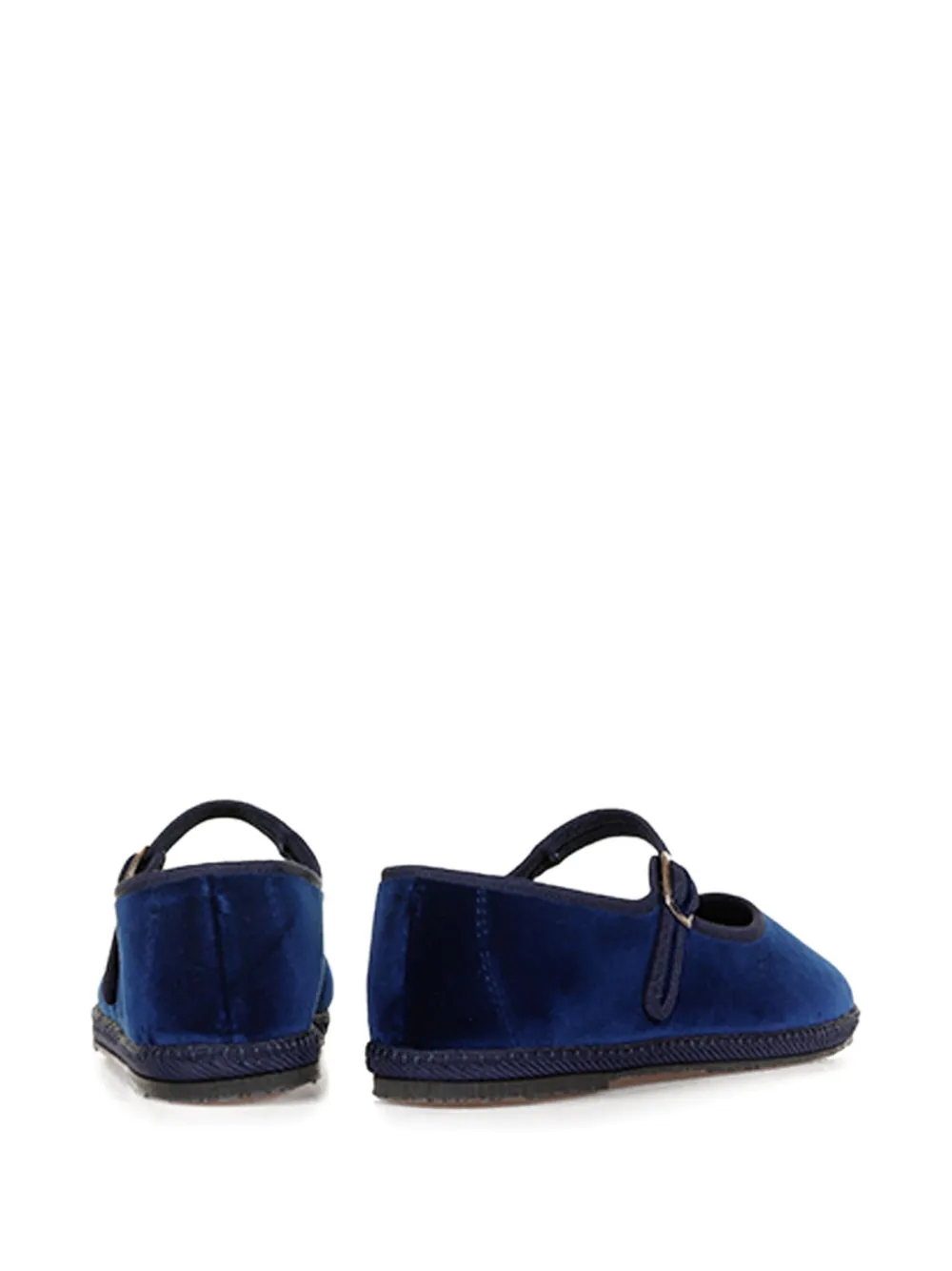Le Friuliane Velvet Ballet Flats In Blue