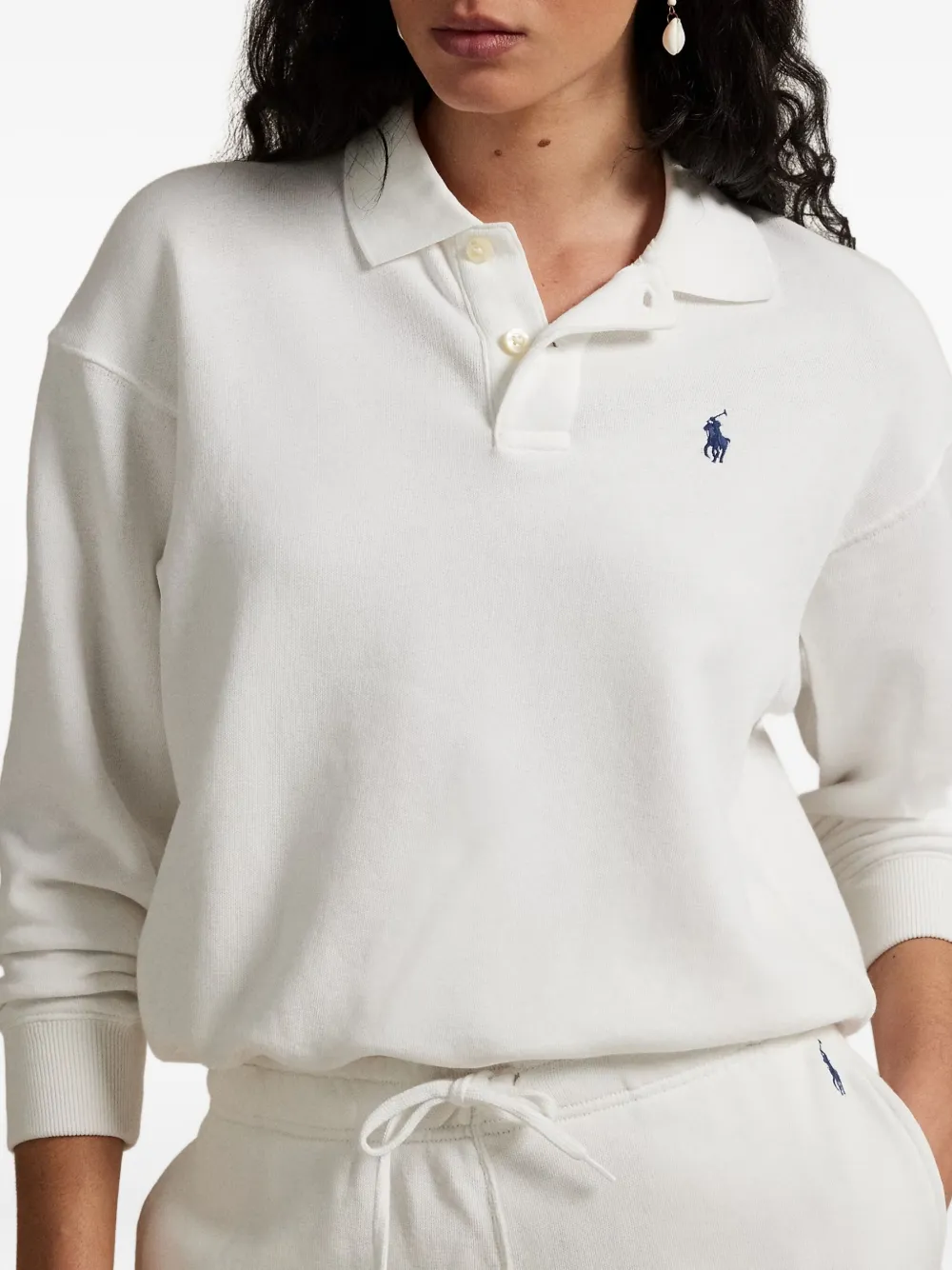 Polo Ralph Lauren Long-sleeves Logo-detail Polo Shirt In White