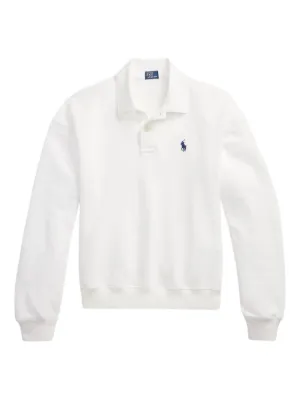 Polo Ralph Lauren zip-collar Embroidered Sweatshirt | White | FARFETCH