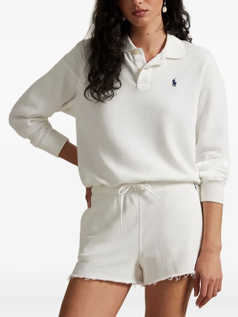 Polo Ralph Lauren Long-sleeves Logo-detail Polo Shirt In White