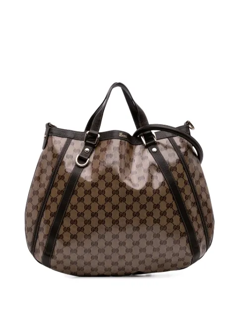 Gucci Pre-Owned bolsa satchel GG Crystal Abbey D Ring Convertible Tote 2016-2025