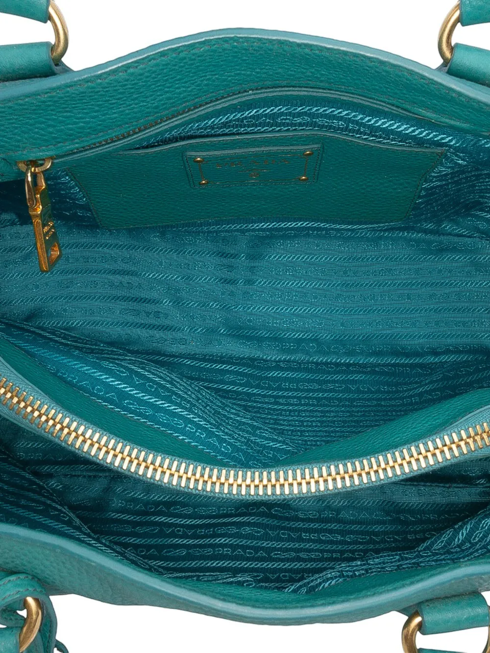 Pre-owned Prada 2010-2025 Vitello Daino Open Convertible Tote Satchel In Blue