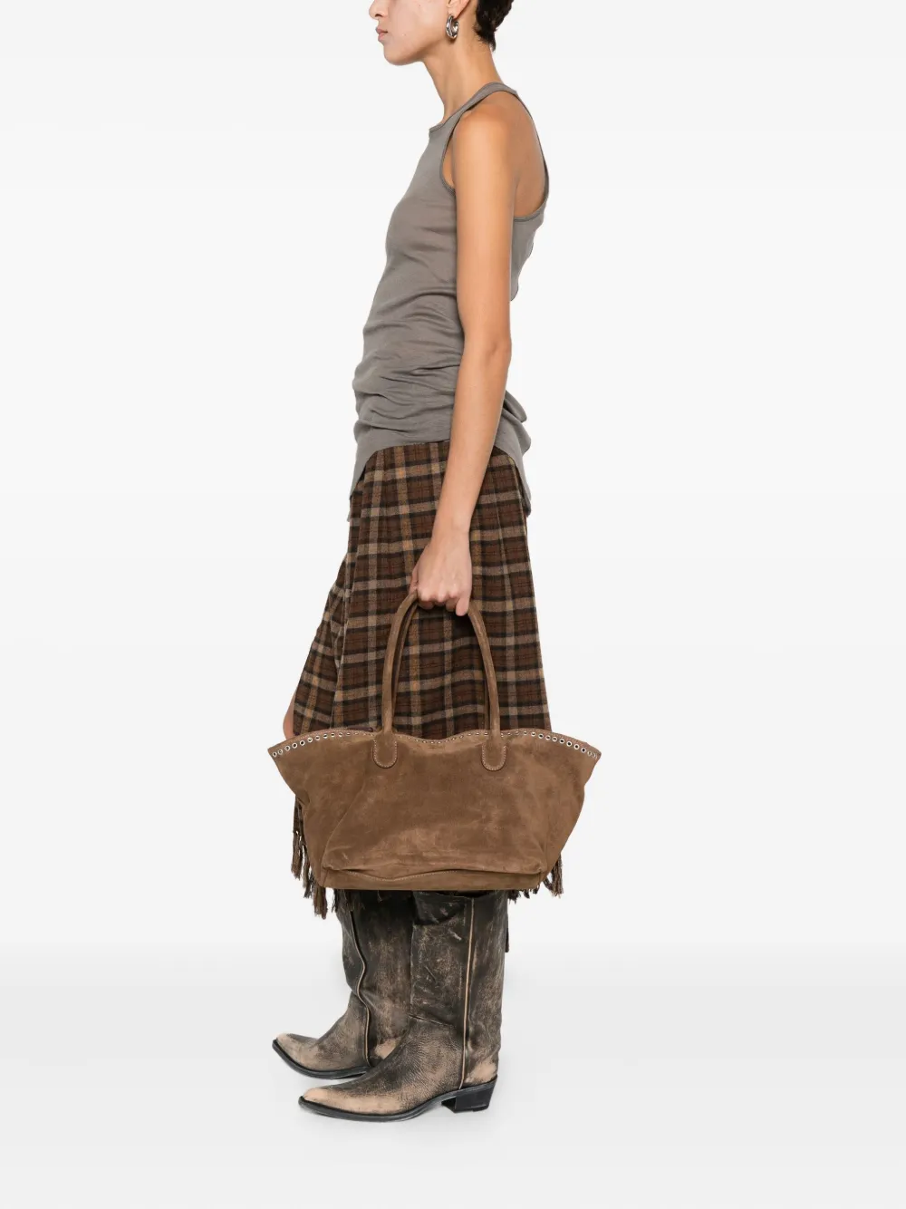 Gimaguas eyelet-detailing top-handles tote bag - Bruin