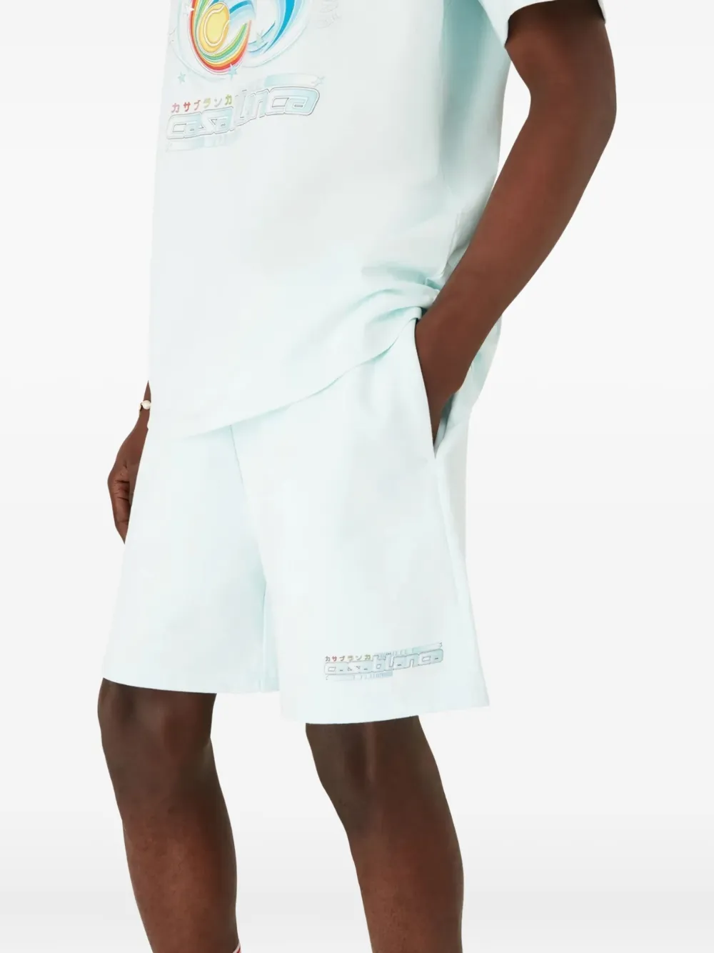 Casablanca Katoenen shorts met trekkoord Blauw