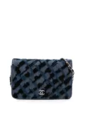 CHANEL Pre-Owned 2017-2018 Denim and Velvet Wallet On Chain crossbody bag - Blue