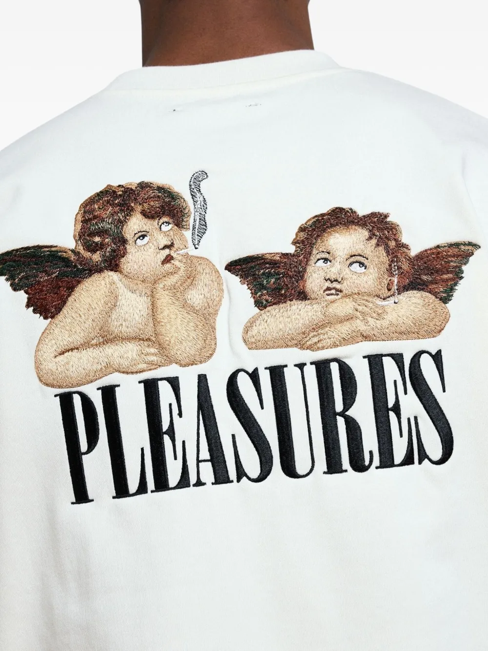 Pleasures T-shirt met borduurwerk Wit