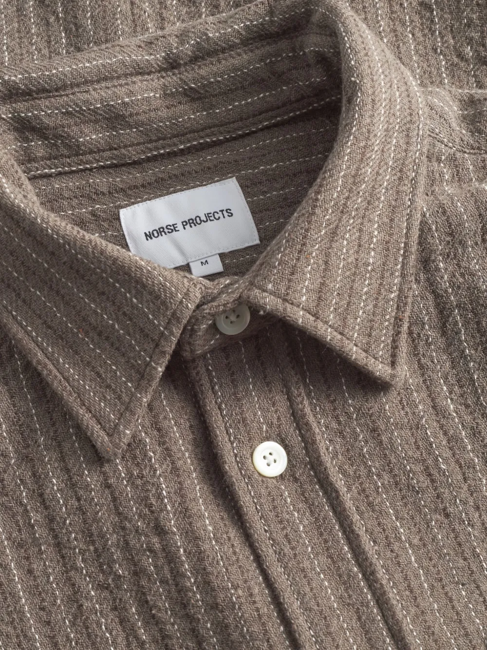 Norse Projects Striped Shirt In Brown