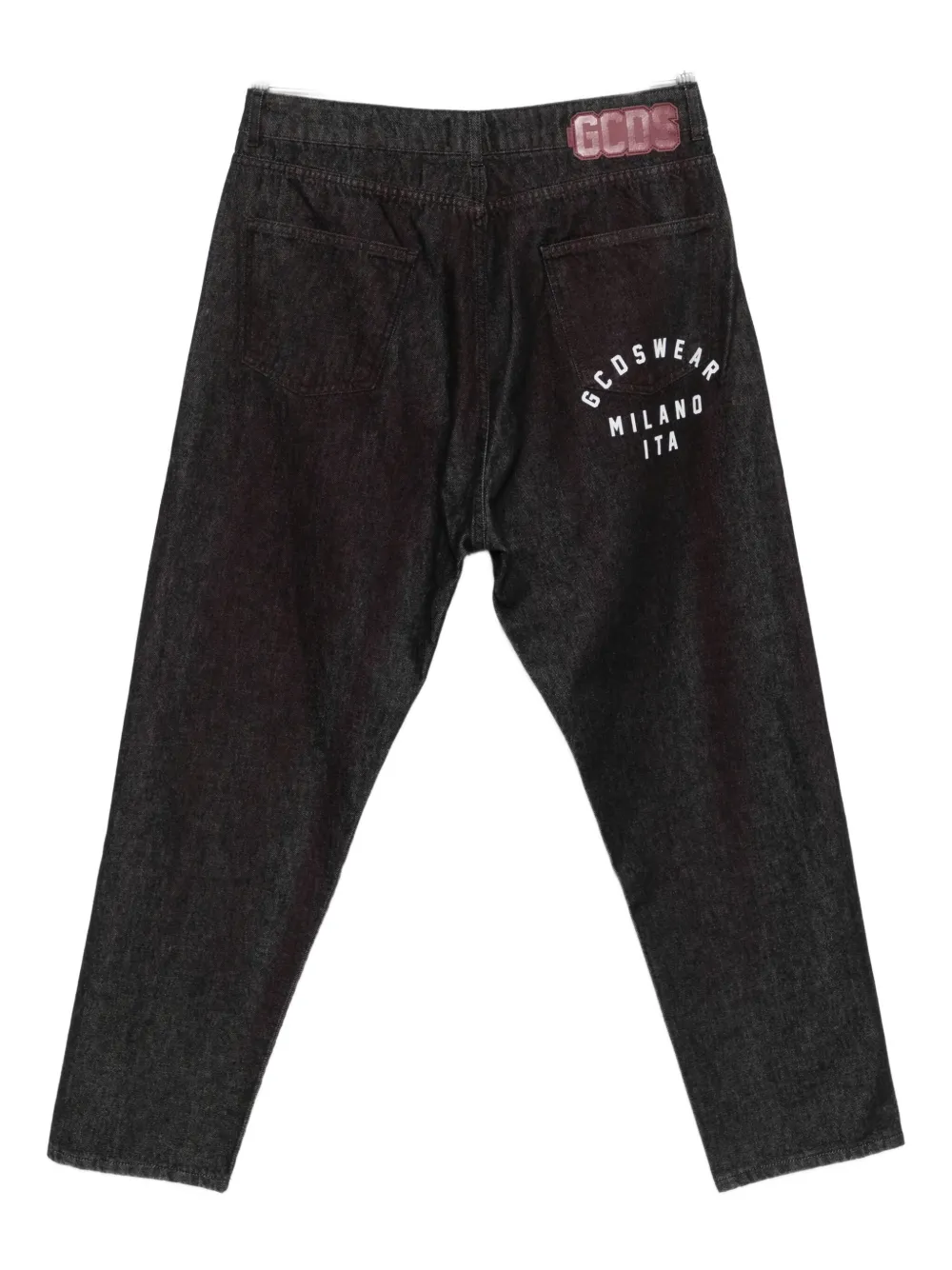 GCDS logo-patch jeans - Rood