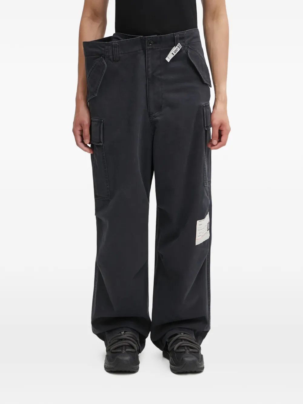Maison MIHARA YASUHIRO layered label cargo pants - Grigio